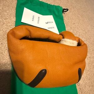 Bottega Veneta Orange Leather Clutch